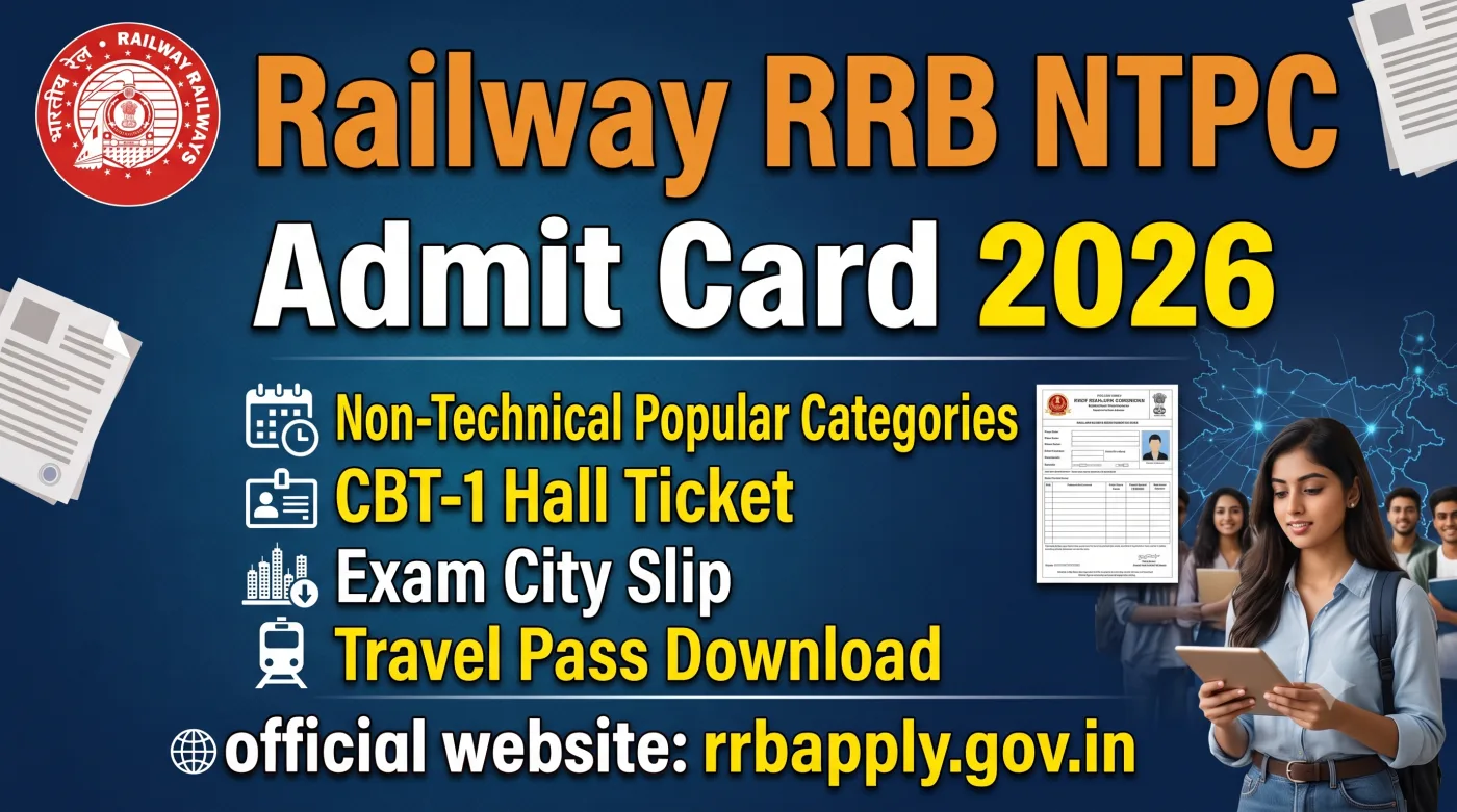 Railway RRB NTPC Admit Card 2026 Railway RRB NTPC Admit Card 2026
