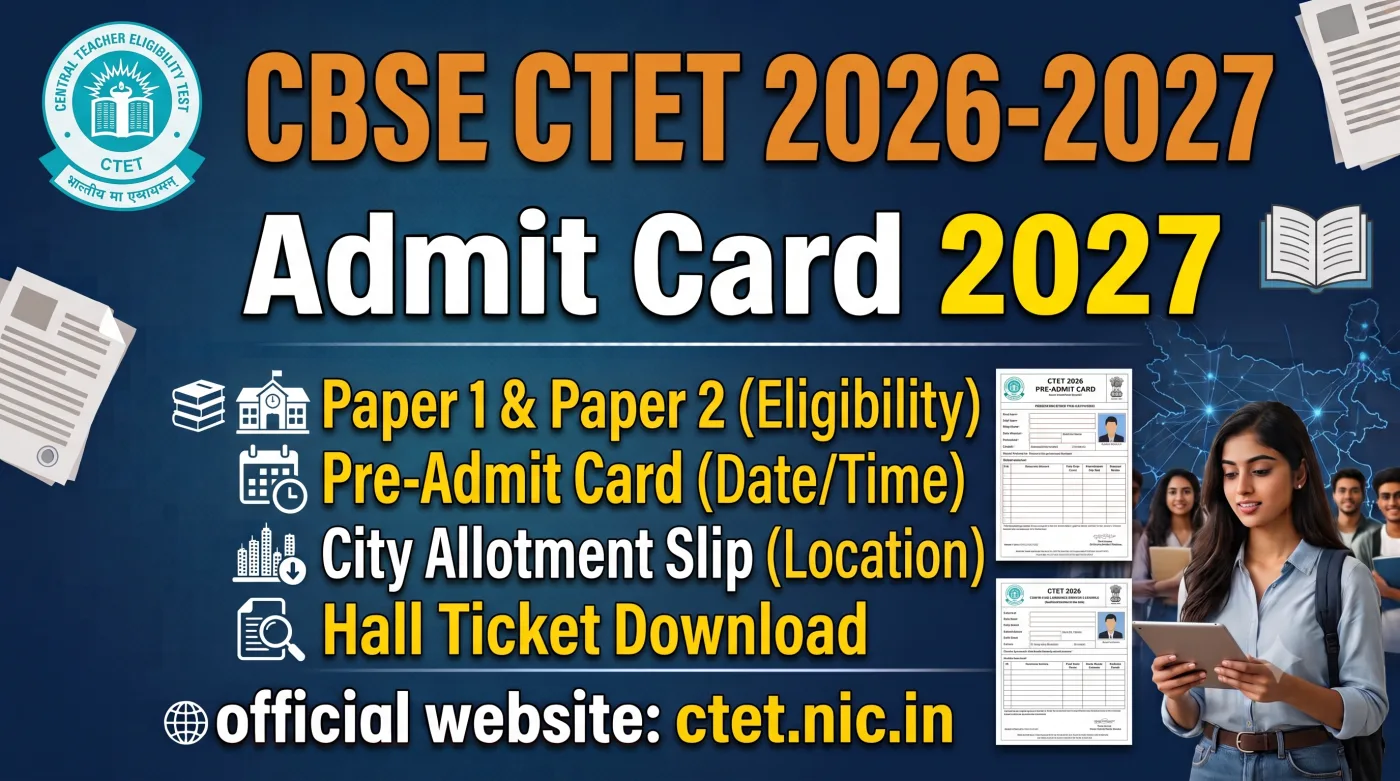 CTET Admit Card 2026-2027 CTET Admit Card 2026-2027