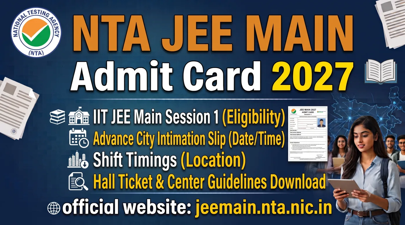 NTA JEE Main Admit Card 2027 Session 1 NTA JEE Main Admit Card 2027 Session 1