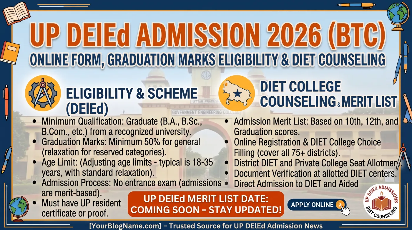 UP DElEd Admission 2026 Online Form