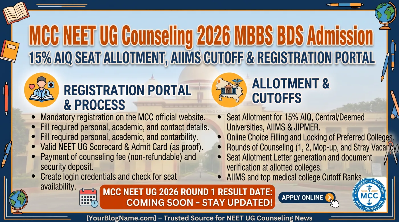 MCC NEET UG Counseling 2026 MCC NEET UG Counseling 2026