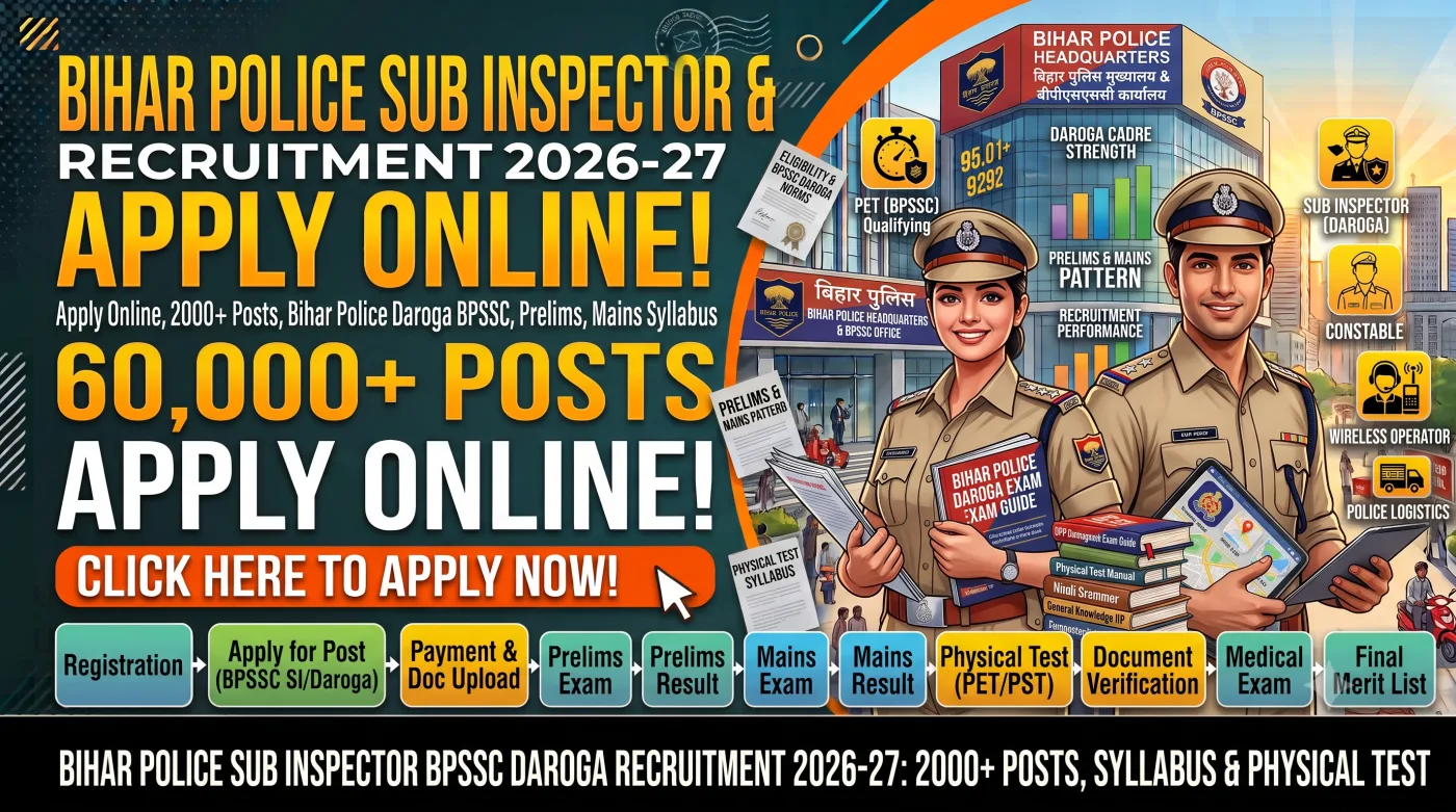 Bihar Police Sub Inspector BPSSC Daroga Recruitment 2026-27 Bihar Police Sub Inspector BPSSC Daroga Recruitment 2026-27