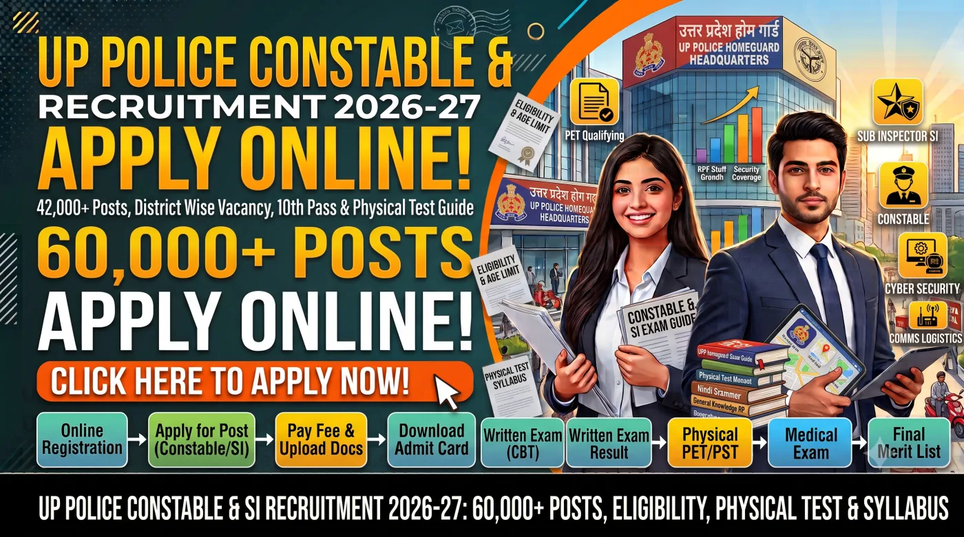 UP Police Constable & Sub Inspector SI Recruitment 2026-27 UP Police Constable & Sub Inspector SI Recruitment 2026-27