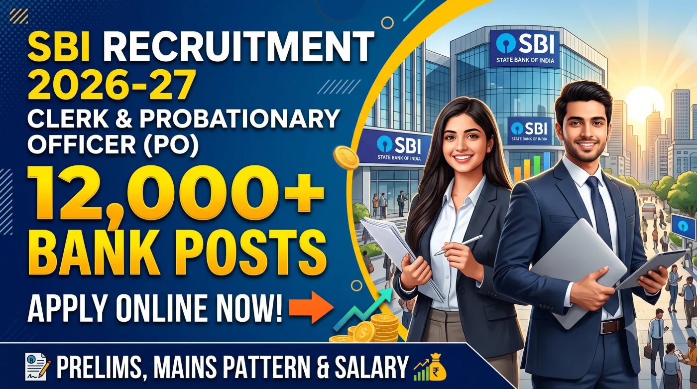 SBI Clerk & Probationary Officer PO Recruitment 2026-27