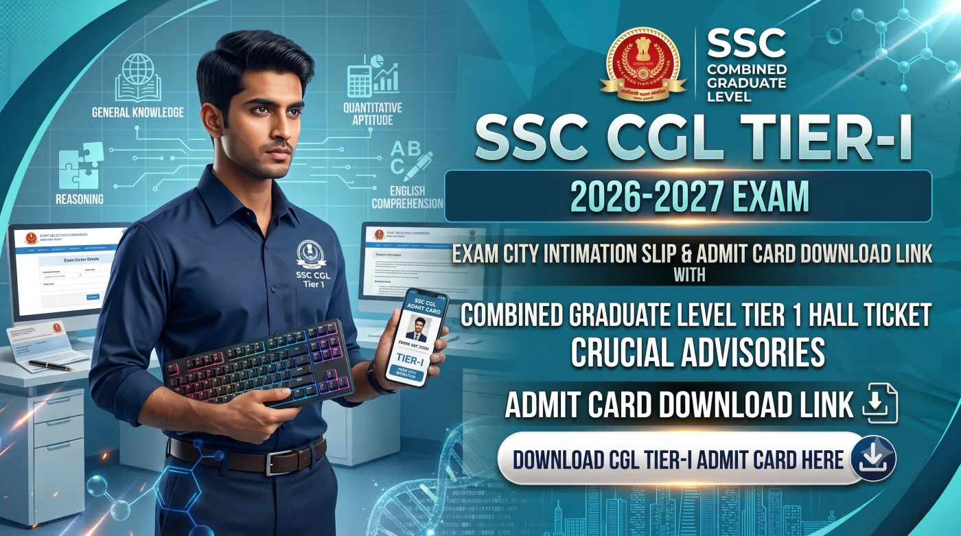 SSC CGL Tier-I Exam City Intimation Slip & Admit Card 2026-2027 SSC CGL Tier-I Exam City Intimation Slip & Admit Card 2026-2027