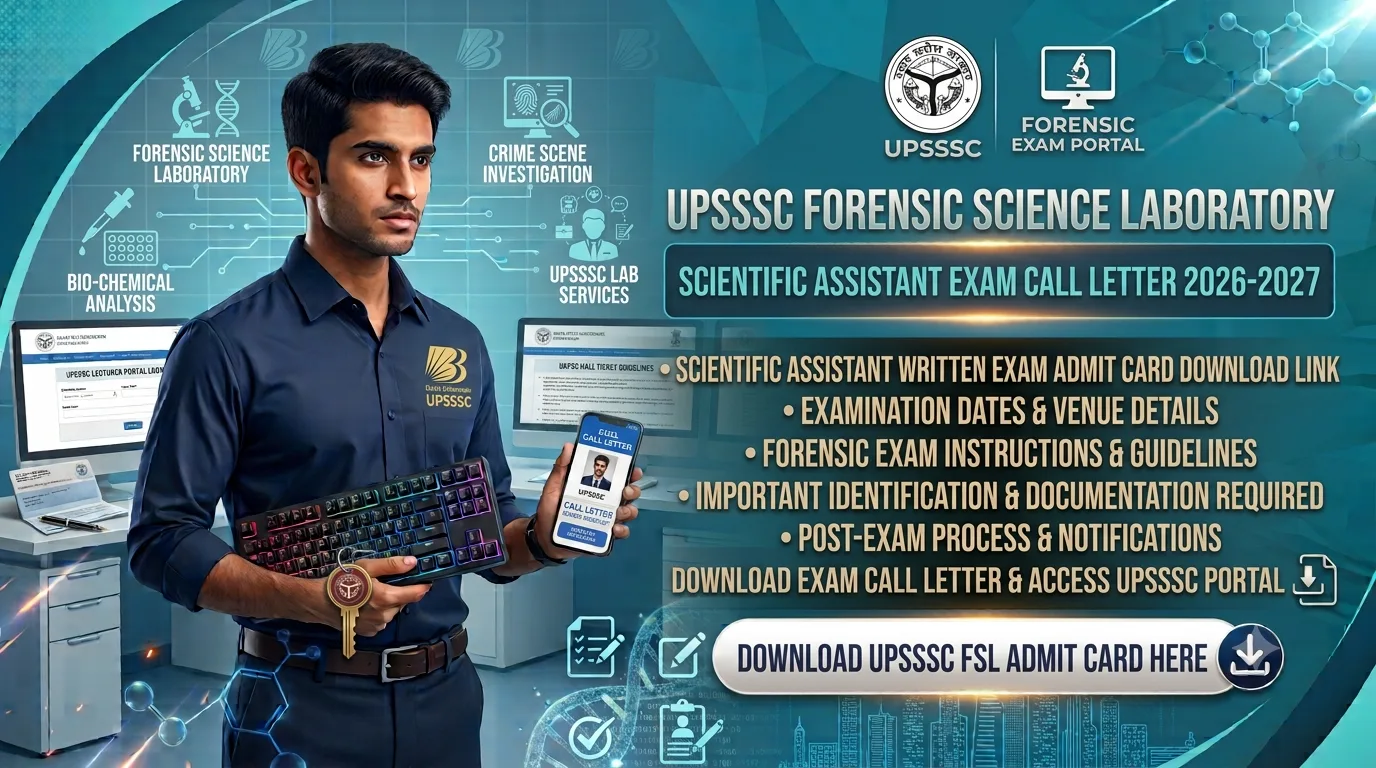 UPSSSC Forensic Science Laboratory Scientific Assistant Admit Card 2026-2027 UPSSSC Forensic Science Laboratory Scientific Assistant Admit Card 2026-2027