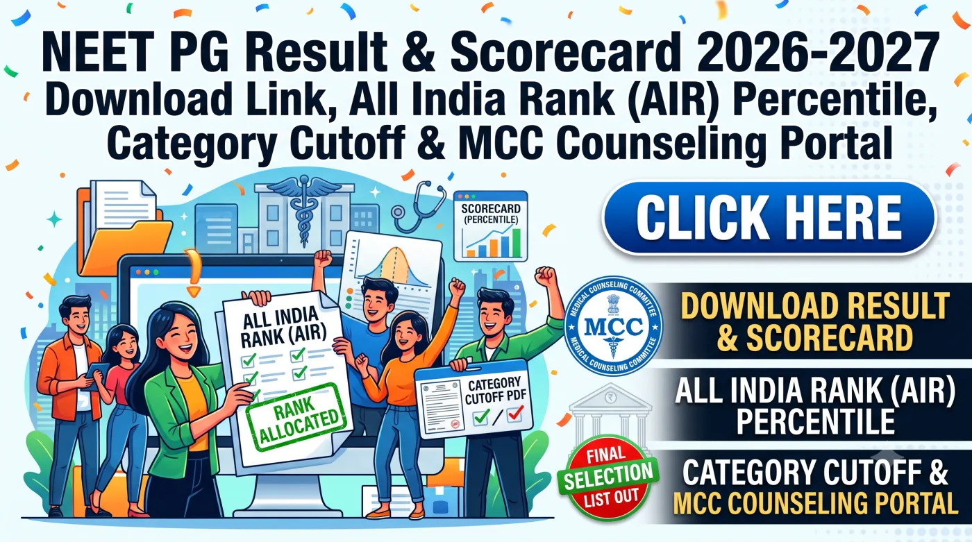 NEET PG Result & Scorecard 2026-2027 NEET PG Result & Scorecard 2026-2027
