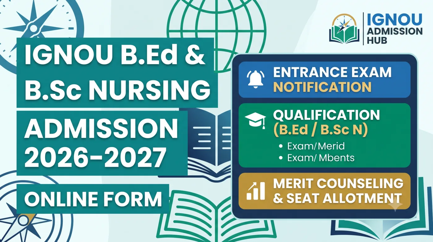 IGNOU B.Ed & B.Sc Nursing Admission 2026-2027 Online Form