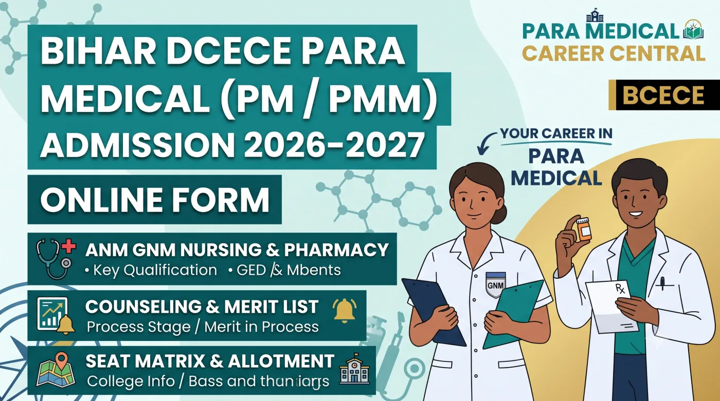 Bihar DCECE Para Medical (PM  PMM) Admission 2026-2027