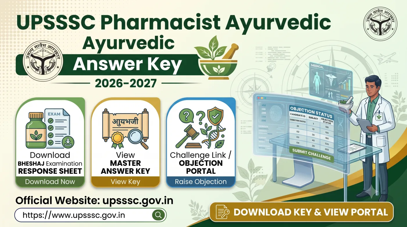 UPSSSC Pharmacist Ayurvedic Answer Key 2026-2027