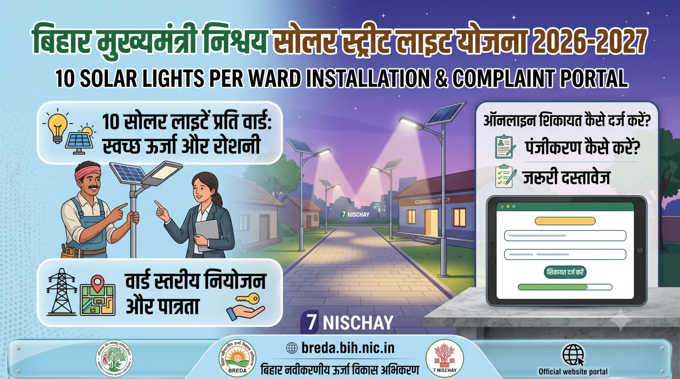 Bihar Mukhyamantri Nishchay Solar Street Light Yojana 2026-2027 Bihar Mukhyamantri Nishchay Solar Street Light Yojana 2026-2027