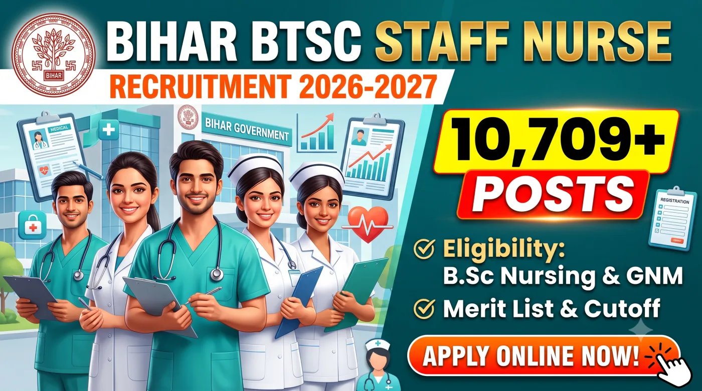Bihar BTSC Staff Nurse Recruitment 2026-2027