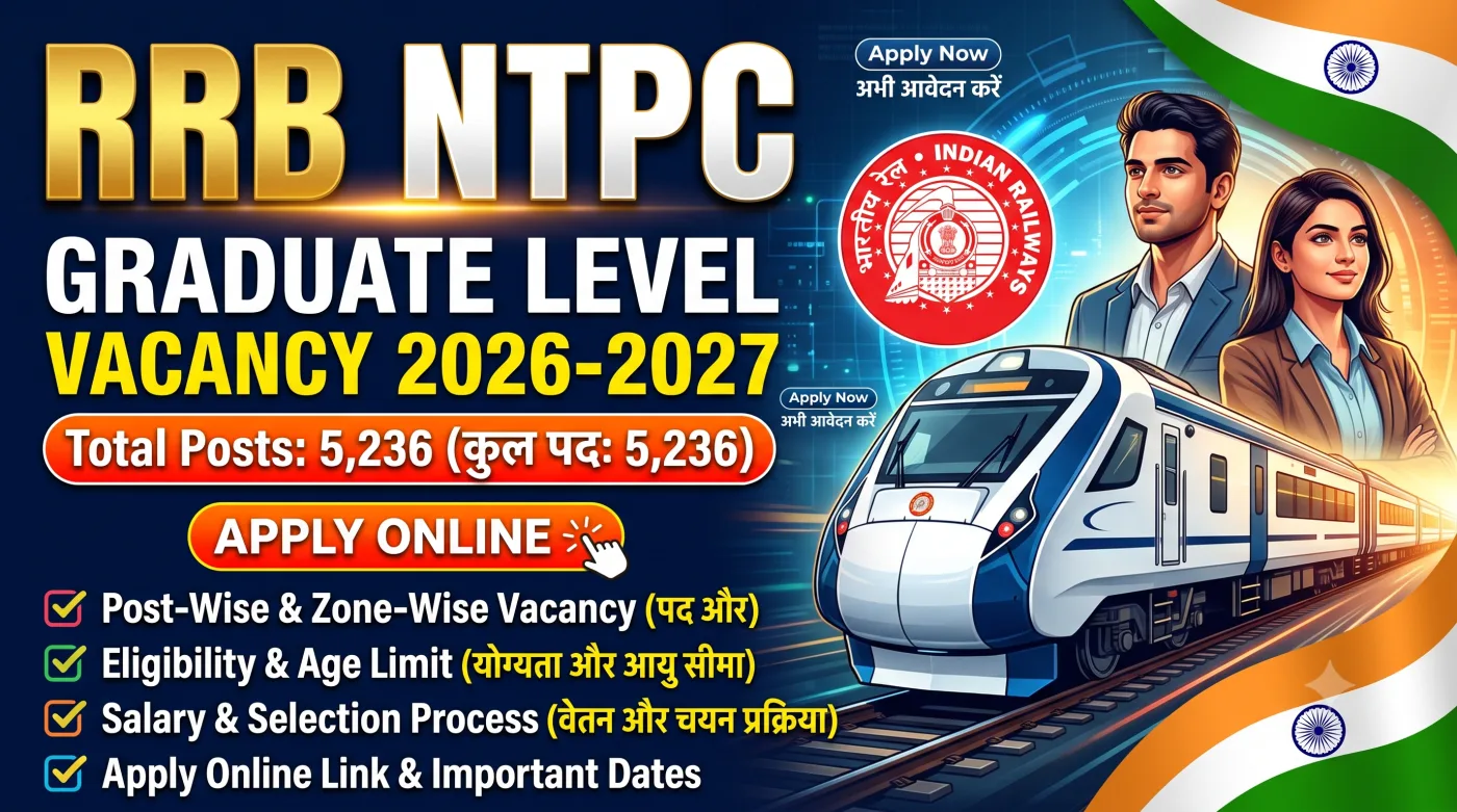 RRB NTPC Graduate Level Vacancy 2026-2027 RRB NTPC Graduate Level Vacancy 2026-2027