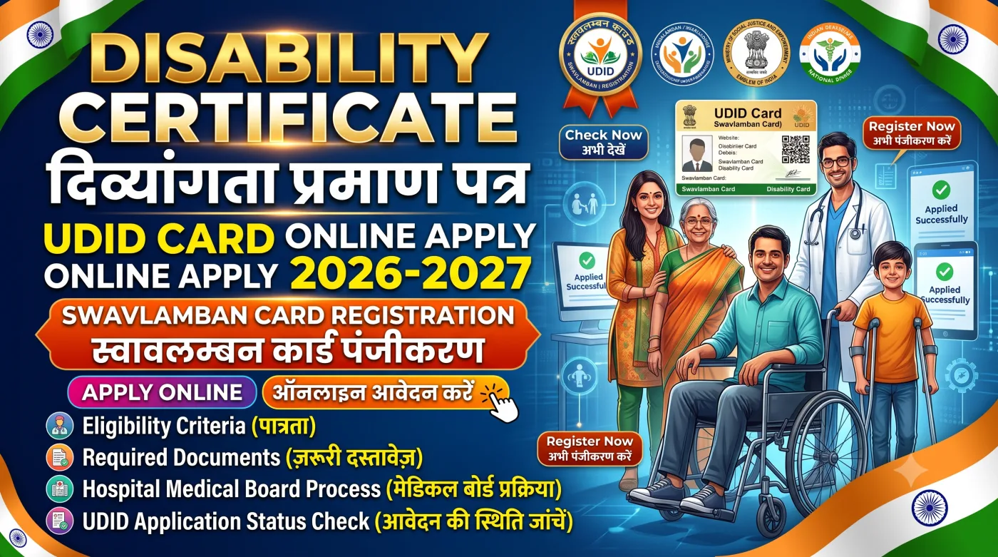 Disability Certificate UDID Card Online Apply 2026-2027 Disability Certificate UDID Card Online Apply 2026-2027