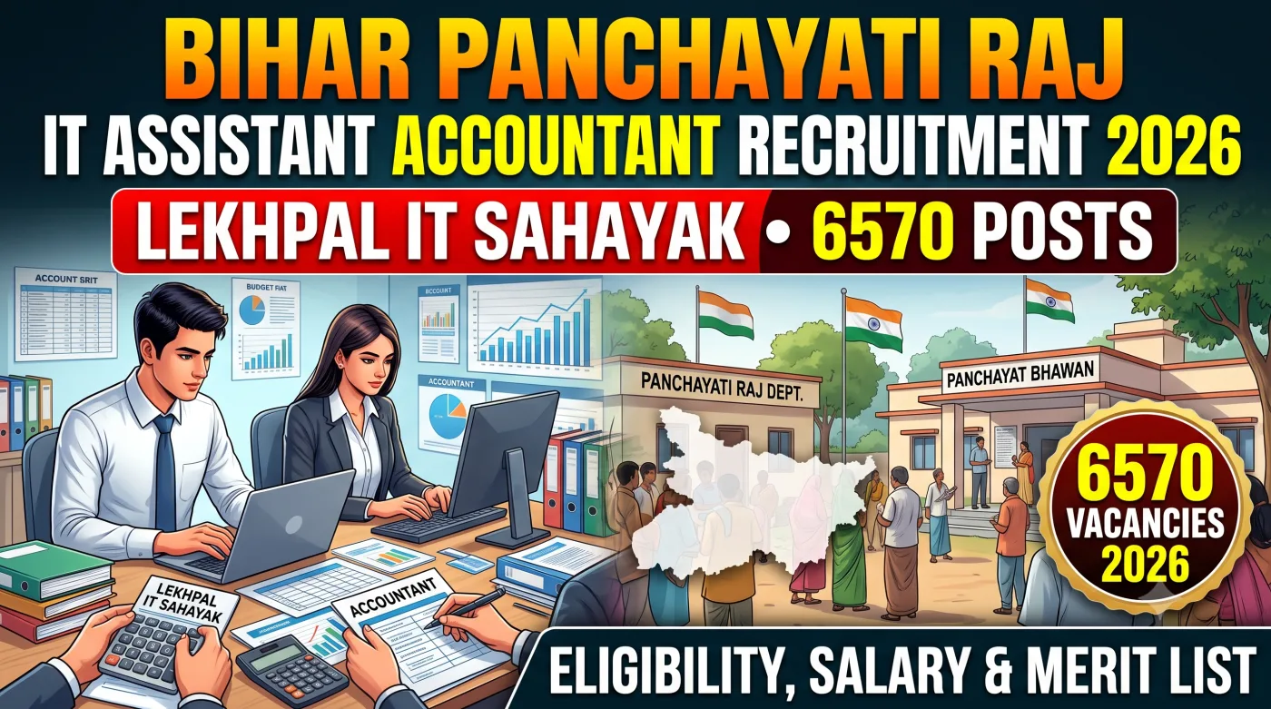 Bihar Panchayati Raj IT Assistant Accountant Recruitment 2026 Bihar Panchayati Raj IT Assistant Accountant Recruitment 2026