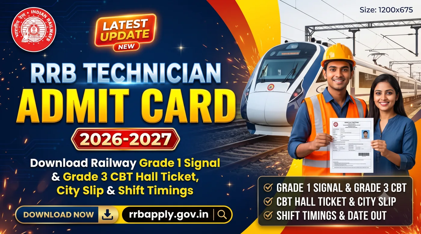 RRB Technician Admit Card 2026-2027
