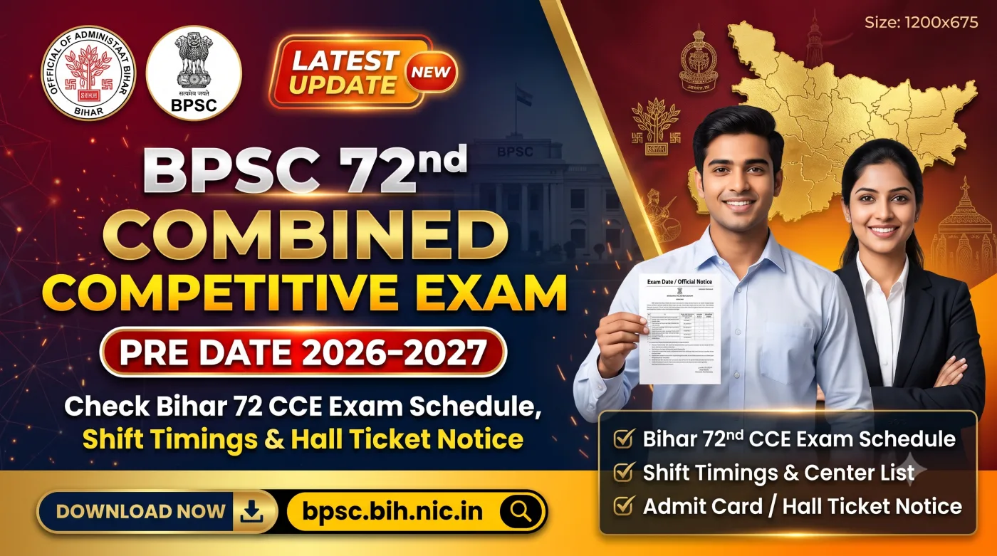 BPSC 72nd Combined Competitive Exam Pre Date 2026-2027