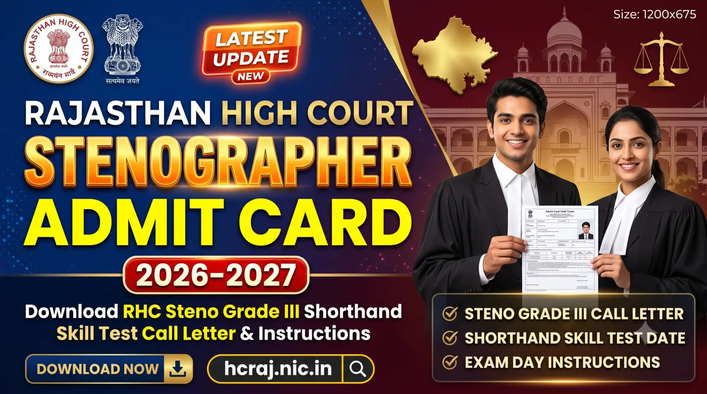 Rajasthan High Court Stenographer Admit Card 2026-2027