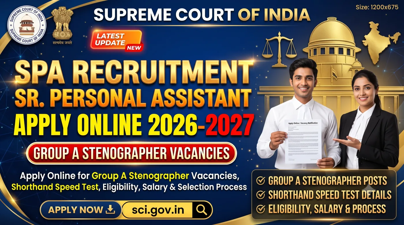 Supreme Court Senior Personal Assistant SPA Recruitment 2026-2027