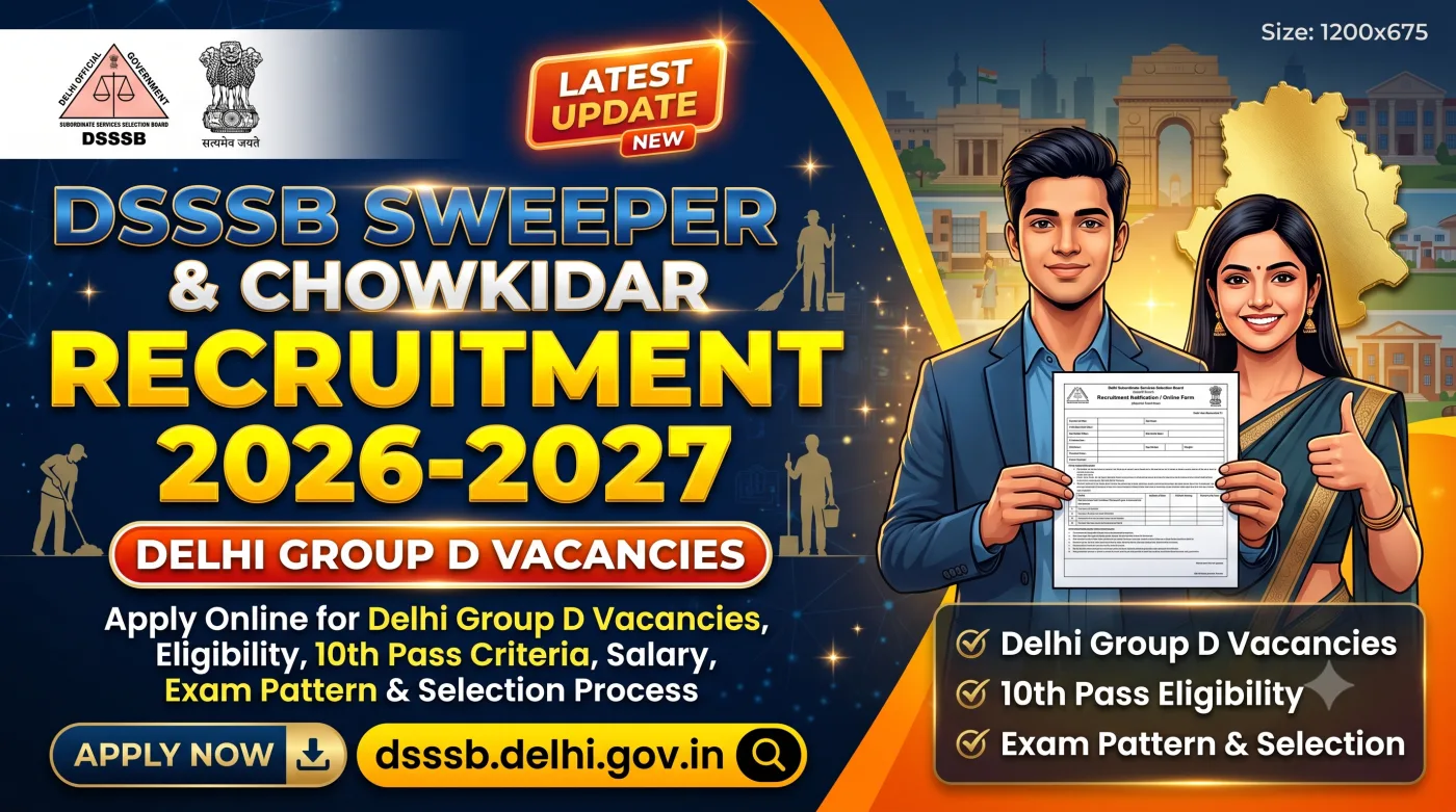 DSSSB Sweeper & Chowkidar Recruitment 2026-2027