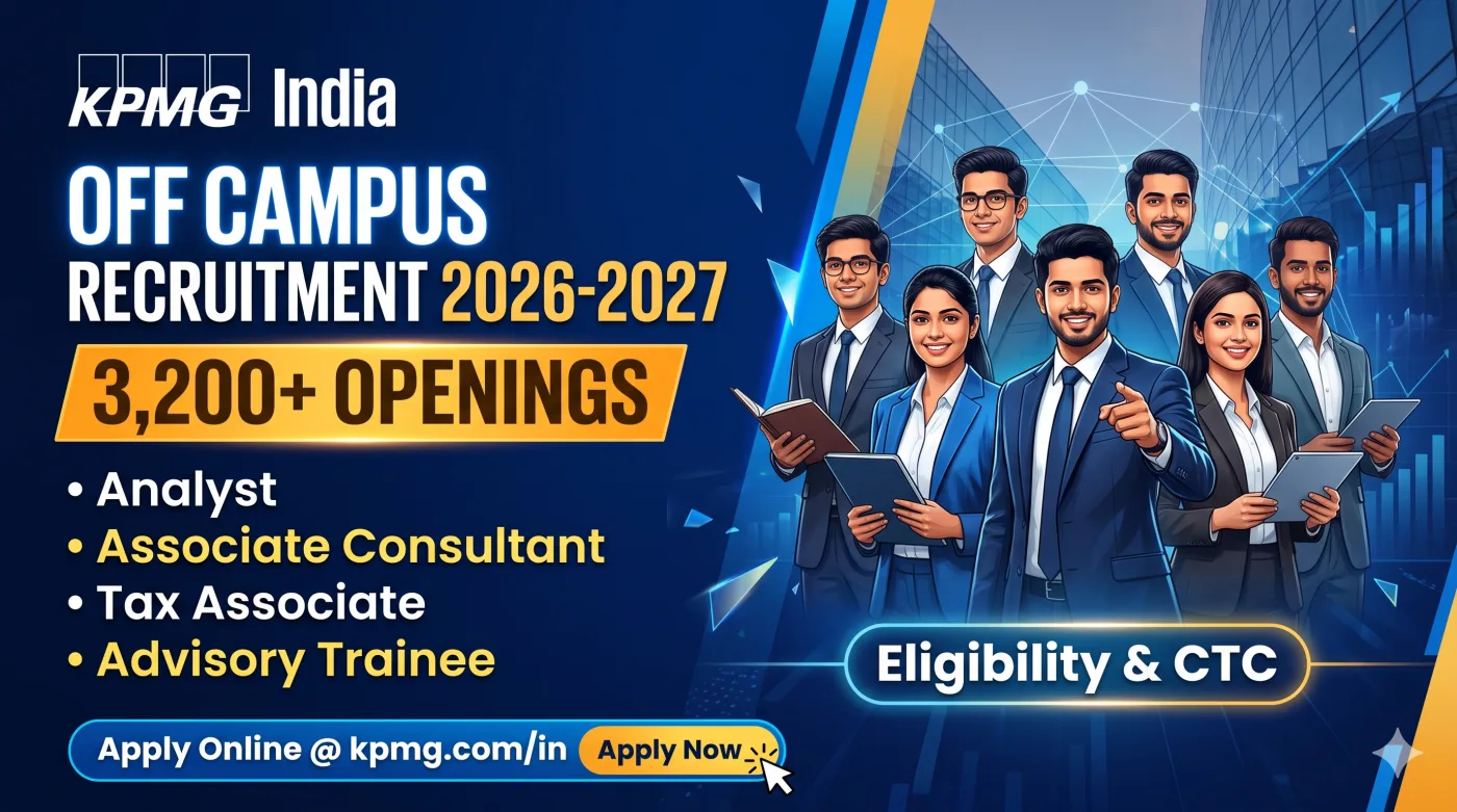 KPMG India Off Campus Recruitment 2026-2027