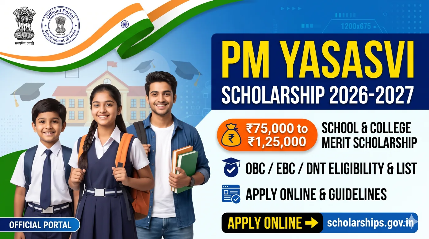 PM YASASVI Scholarship 2026-2027 PM YASASVI Scholarship 2026-2027